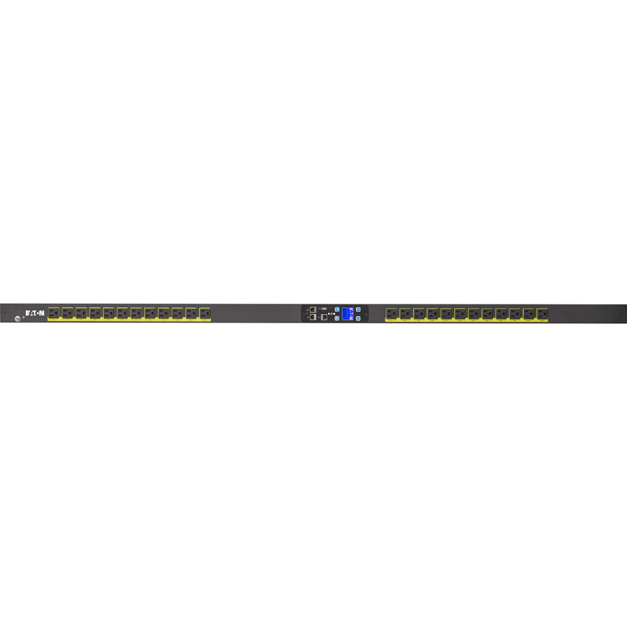 Eaton Metered Input rack PDU, 0U, 5-15P input, 1.44 kW max, 120V, 12A, 10 ft cord, Single-phase, Outlets: (24) 5-15R — EMI100-10