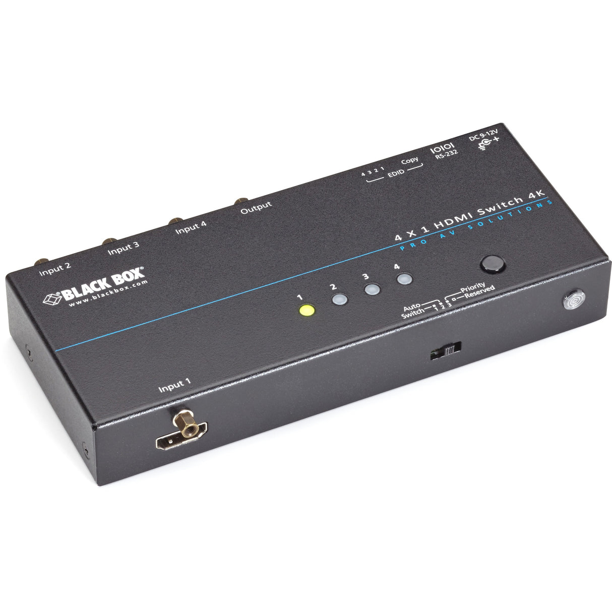Black Box 4K HDMI Switch - 4 x 1 — VSW-HDMI4X1-4K