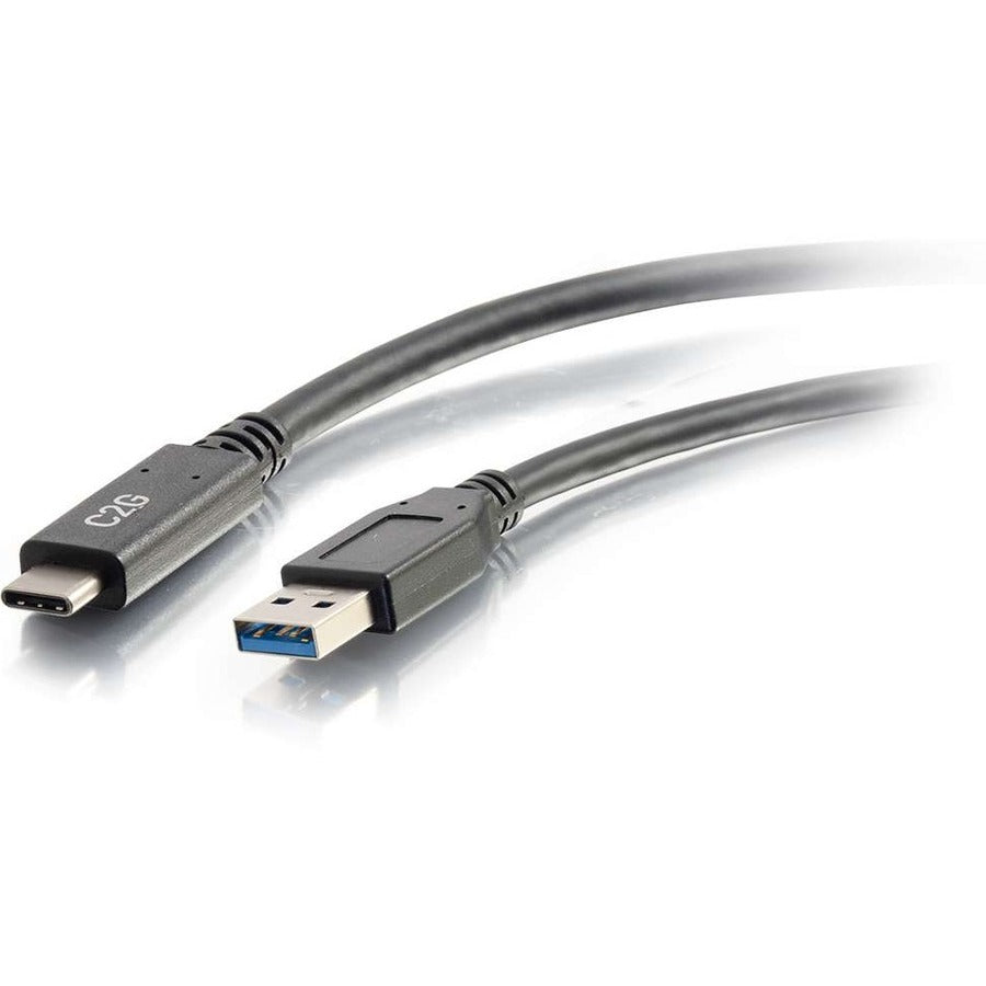 C2G 3ft (0.9m) USB-C® to USB-A 3.2 Gen 1 (5Gbps) Cable M/M - Black — 28831