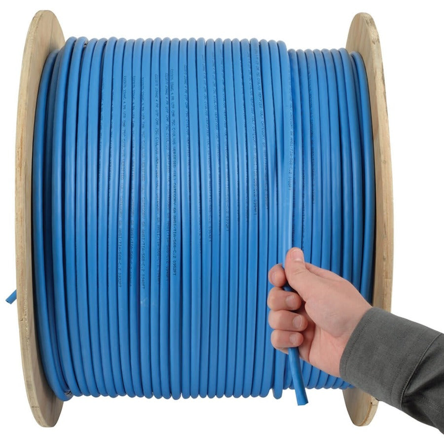Eaton Tripp Lite Series Cat6a 10G-Certified Solid Core UTP CMR PVC Bulk Ethernet Cable, Blue, 1000 ft. (304.8 m) — N223-01K-BL