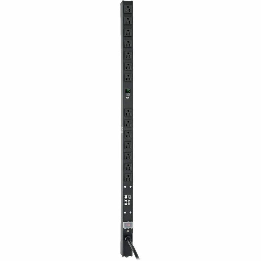 Eaton Tripp Lite Series 1.5kW Single-Phase Local Metered PDU, 100-127V Outlets (14 5-15R), 5-15P, 15 ft. (4.57 m) Cord, 0U Vertical, 36 in. — PDUMV15-36