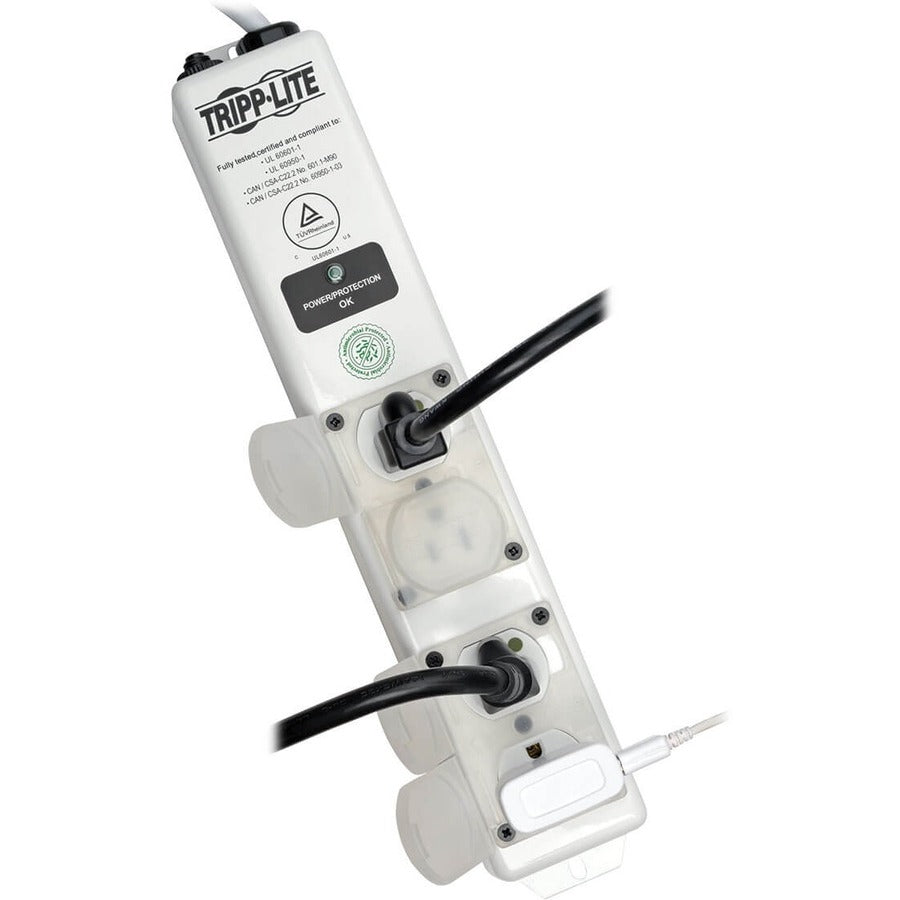 Eaton Tripp Lite Series Safe-IT UL 60601-1 Medical-Grade Surge Protector for Patient-Care Vicinity, 4x Hospital-Grade Outlets, 6 ft. Cord, Antimicrobial Protection — SPS406HGULTRA