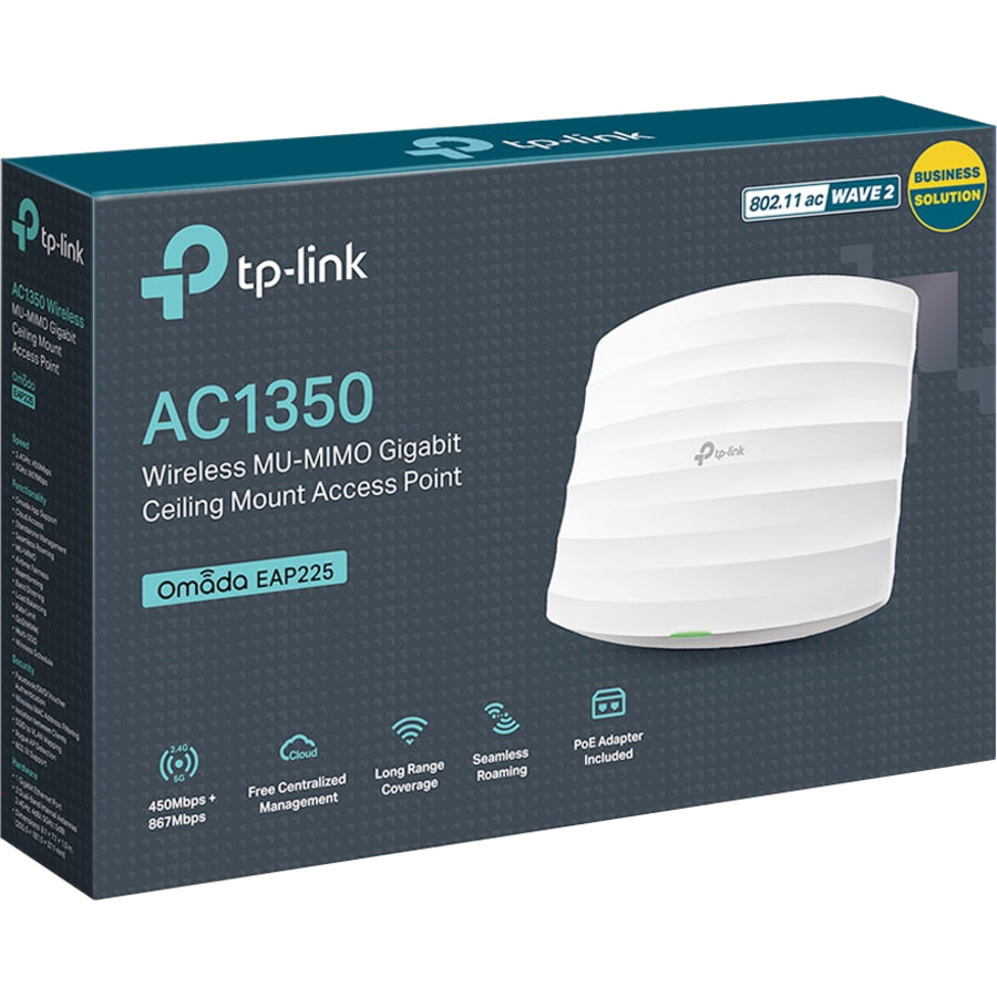 TP-Link EAP225 Dual Band IEEE 802.11ac 1.32 Gbit/s Wireless Access Point - Indoor — EAP225