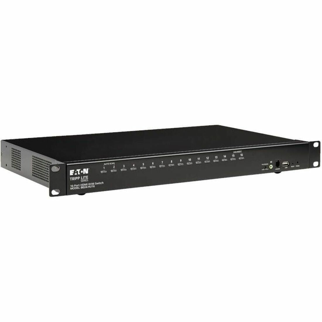 Eaton Tripp Lite Series 16-Port HDMI/USB KVM Switch with Audio/Video and USB Peripheral Sharing, 1U Rack-Mount, TAA — B024-HU16
