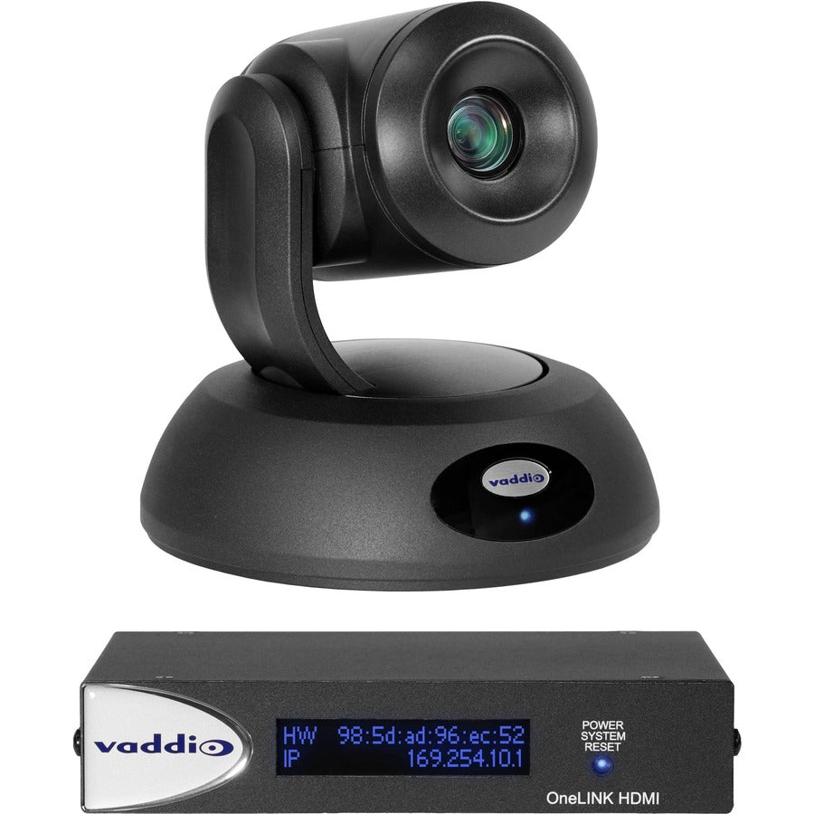 Vaddio RoboSHOT 12E HDBT OneLINK HDMI Video Conferencing System - Includes PTZ Camera and HDMI Interface - Black — 999-99600-100