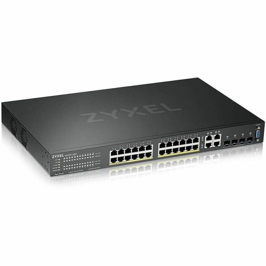 ZYXEL GS2220-28HP 24-Port Gigabit L2+ Managed and Nebula Pro Cloud Managed Switch | 24 PoE+ Ports at 375W with 4 SFP Uplinks — GS2220-28HP