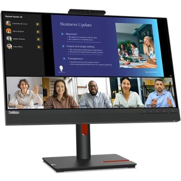 Lenovo ThinkVision T24v-30 24" Class Webcam Full HD LED Monitor - 16:9 - Raven Black — 63D8MAR3US