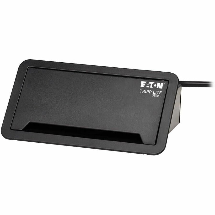 Eaton Tripp Lite Series Power It! 2-Outlet In-Desk Power and Charging Dock - 4x USB-A, USB-B, HDMI, RJ11, RJ45, 10 ft. Cord, Antimicrobial Protection, Black — PS222DATAM