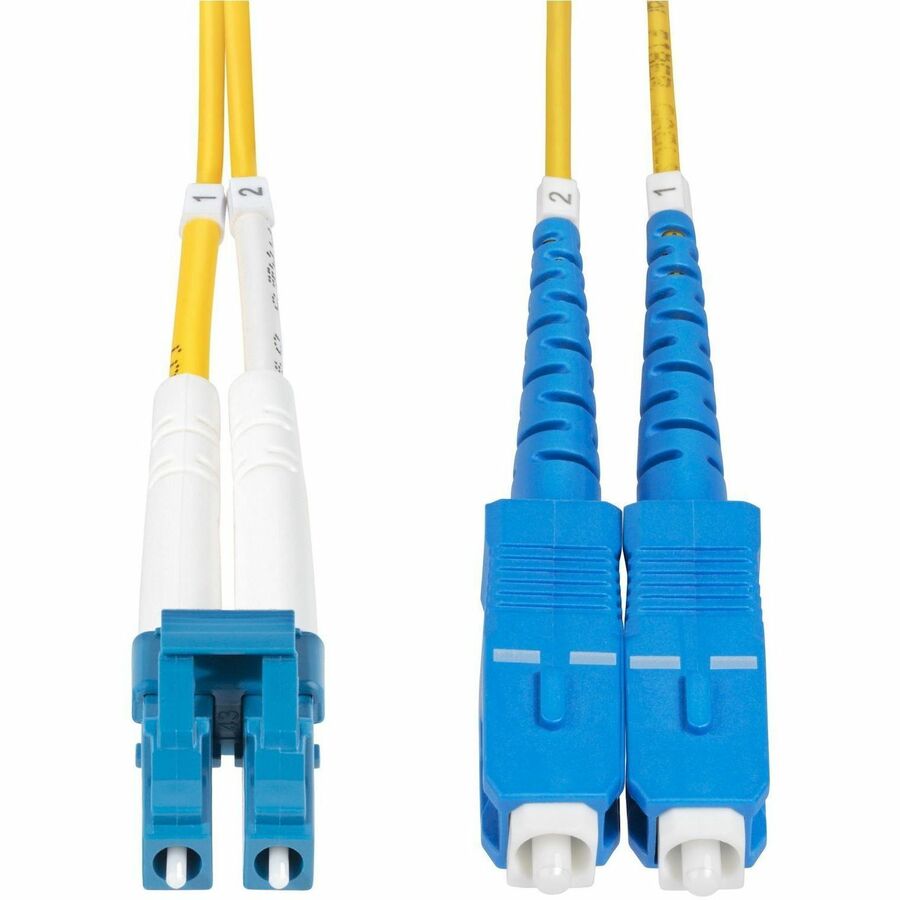 StarTech.com 50m (164ft) LC to SC (UPC) OS2 Single Mode Duplex Fiber Optic Cable, 9/125, 100G, Low Insertion Loss, LSZH Fiber Jumper Cord — SMLCSC-OS2-50M
