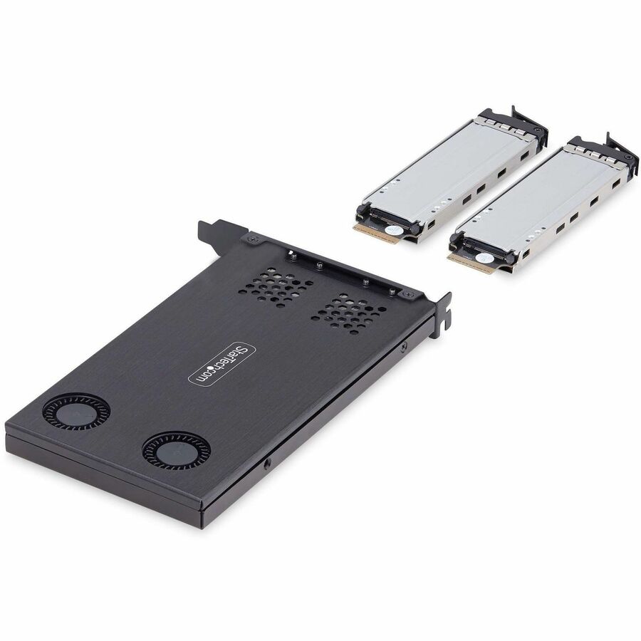 StarTech.com Dual-Bay M.2 NVMe SSD to PCIe x8 Removable Mobile Rack; Bifurcation Required; Tool-less Installation, PCIe Hot-Swap Drive Bay — 2M2-REMOVABLE-PCIE