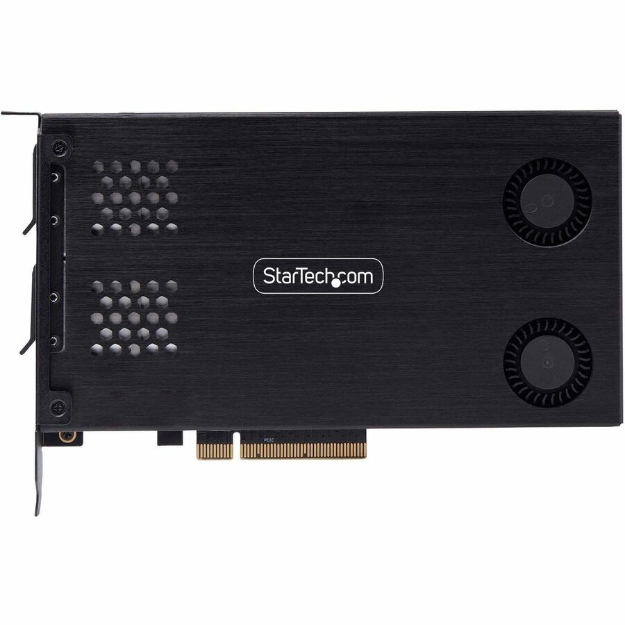 StarTech.com Dual-Bay M.2 NVMe SSD to PCIe x8 Removable Mobile Rack; Bifurcation Required; Tool-less Installation, PCIe Hot-Swap Drive Bay — 2M2-REMOVABLE-PCIE