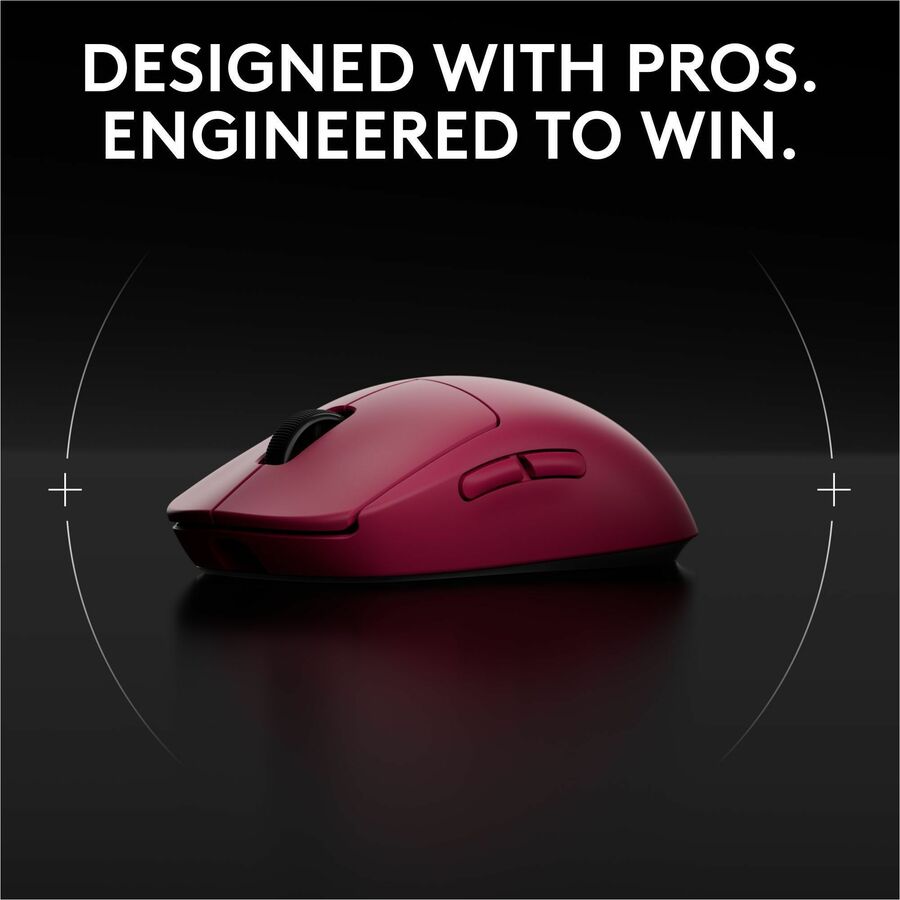 Logitech G PRO 2 LIGHTSPEED Wireless Gaming Mouse, Right- or Left-Handed Mouse with up to 4 Customizable and Switchable Magnetic Side Buttons, 32k DPI Sensor, USB-C Charging, for PC/Mac - Magenta — 910-007291