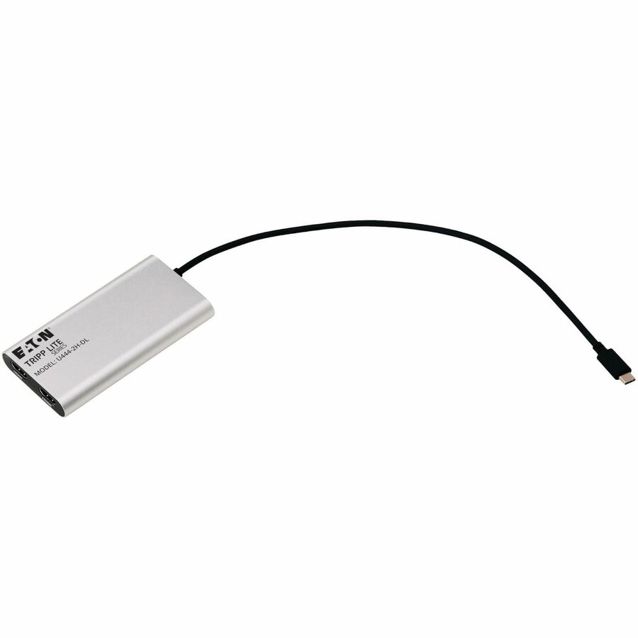 Eaton Tripp Lite Series USB-C Adapter, Dual Display - 4K 60 Hz HDMI, 100W PD Passthrough, Silver, TAA — U444-2H-DL