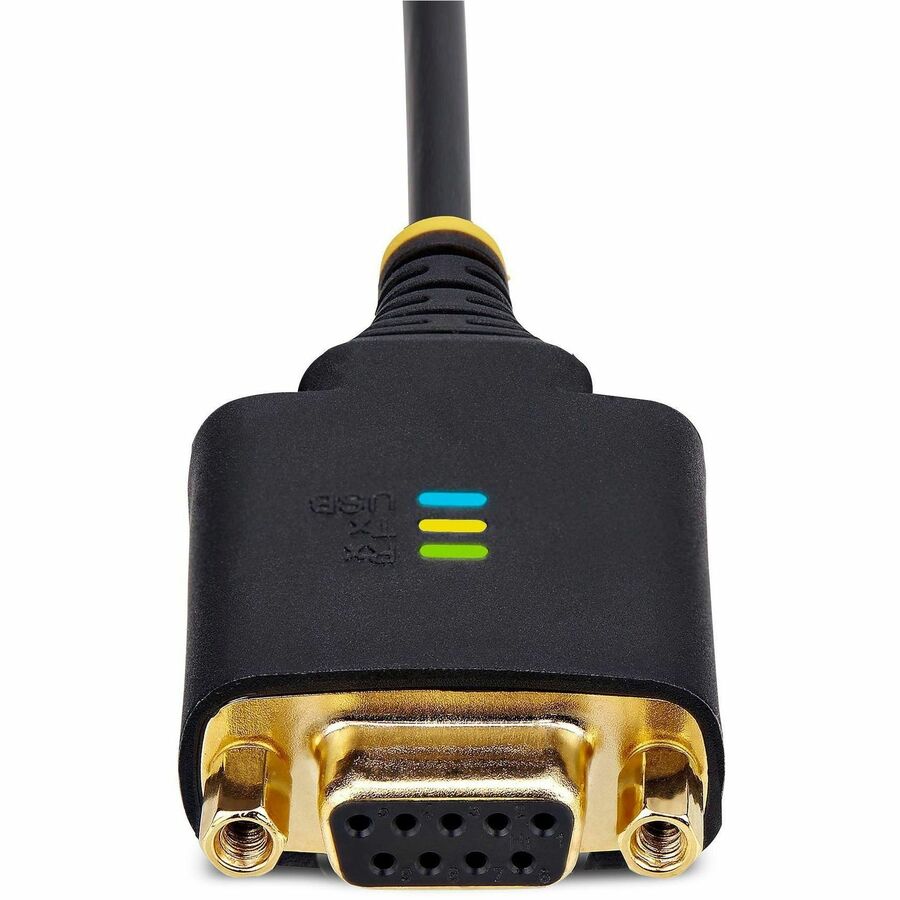 StarTech.com 1ft/30cm USB to Null Modem Serial Adapter Cable, COM Retention, FTDI, RS232, Changeable DB9 Nuts/Screws, Windows/macOS/Linux — 1P1FFCN-USB-SERIAL