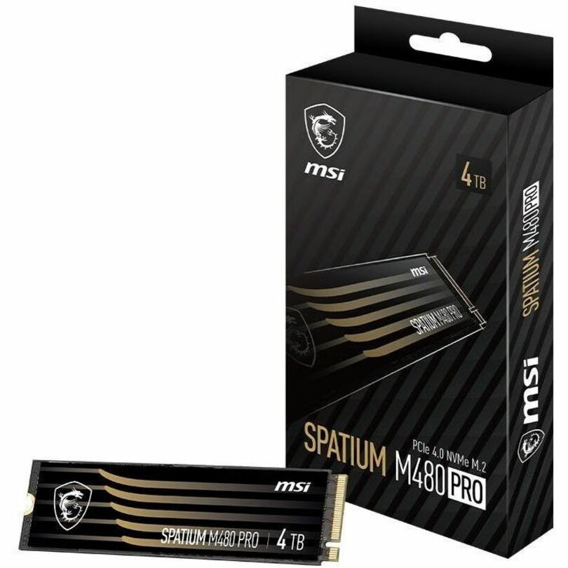 MSI SPATIUM M480 PRO 4 TB Solid State Drive - M.2 2280 Internal - PCI Express NVMe (PCI Express NVMe 4.0 x4) — SM480PN4TB