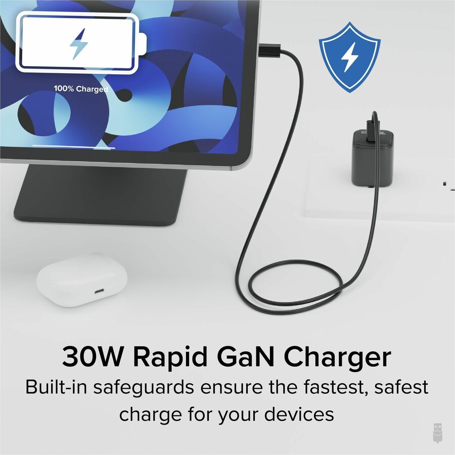 Plugable 30W USB-C GaN Charger - MagSafe-Compatible, Fast Charging for iPhone, iPad, Galaxy & USB-C Devices — PS-30C1B