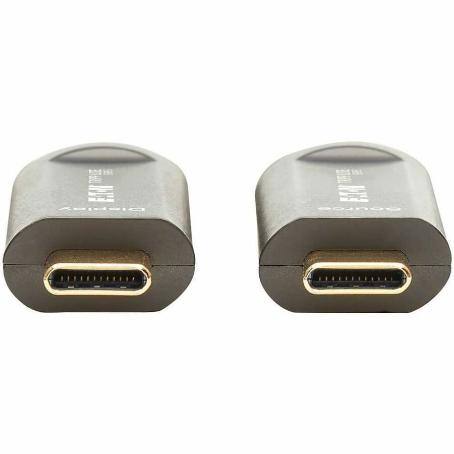 Eaton Tripp Lite Series USB-C to USB-C Plenum-Rated Fiber Active Optical Cable (AOC) - 4K 60 Hz, HDR, 4:4:4, M/M, Black, 15 m (49 ft.), Video-Only — U420F-15M-V