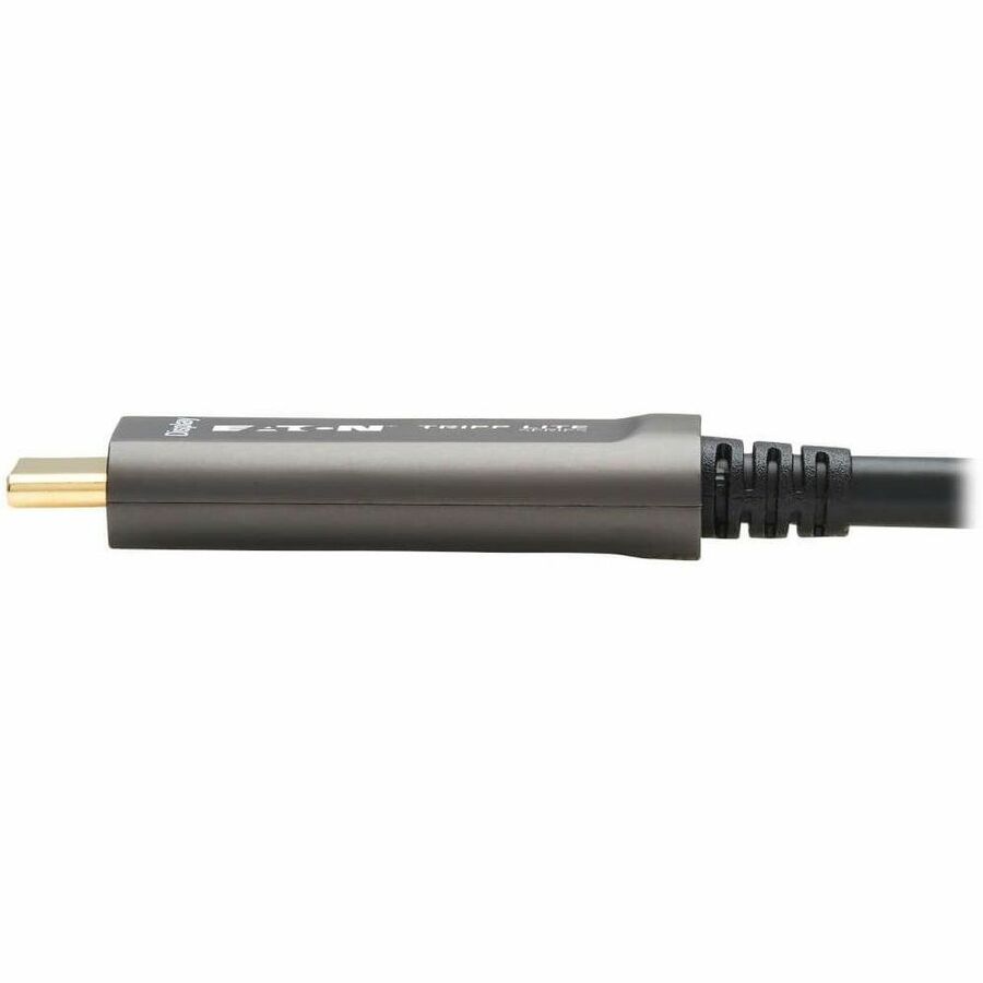 Eaton Tripp Lite Series USB-C to USB-C Plenum-Rated Fiber Active Optical Cable (AOC) - 4K 60 Hz, HDR, 4:4:4, M/M, Black, 15 m (49 ft.), Video-Only — U420F-15M-V