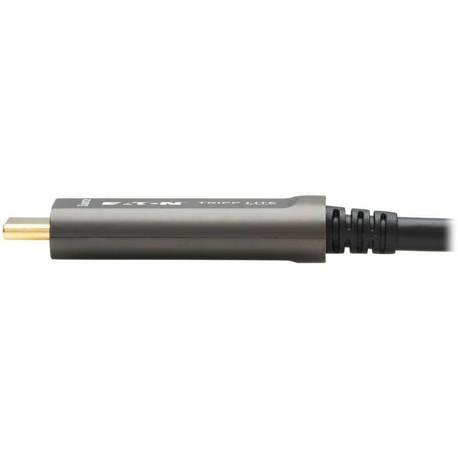 Eaton Tripp Lite Series USB-C to USB-C Plenum-Rated Fiber Active Optical Cable (AOC) - 4K 60 Hz, HDR, 4:4:4, M/M, Black, 15 m (49 ft.), Video-Only — U420F-15M-V