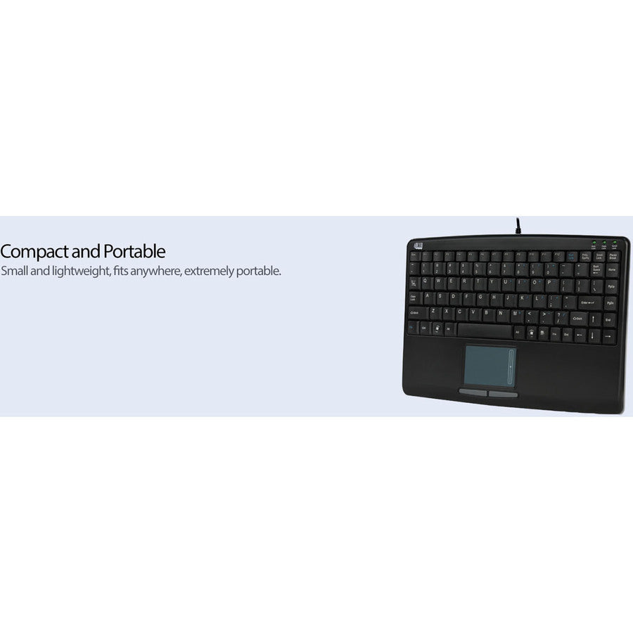 Adesso AKB-410UB Slim Touch Mini Keyboard with Built in Touchpad — AKB-410UB