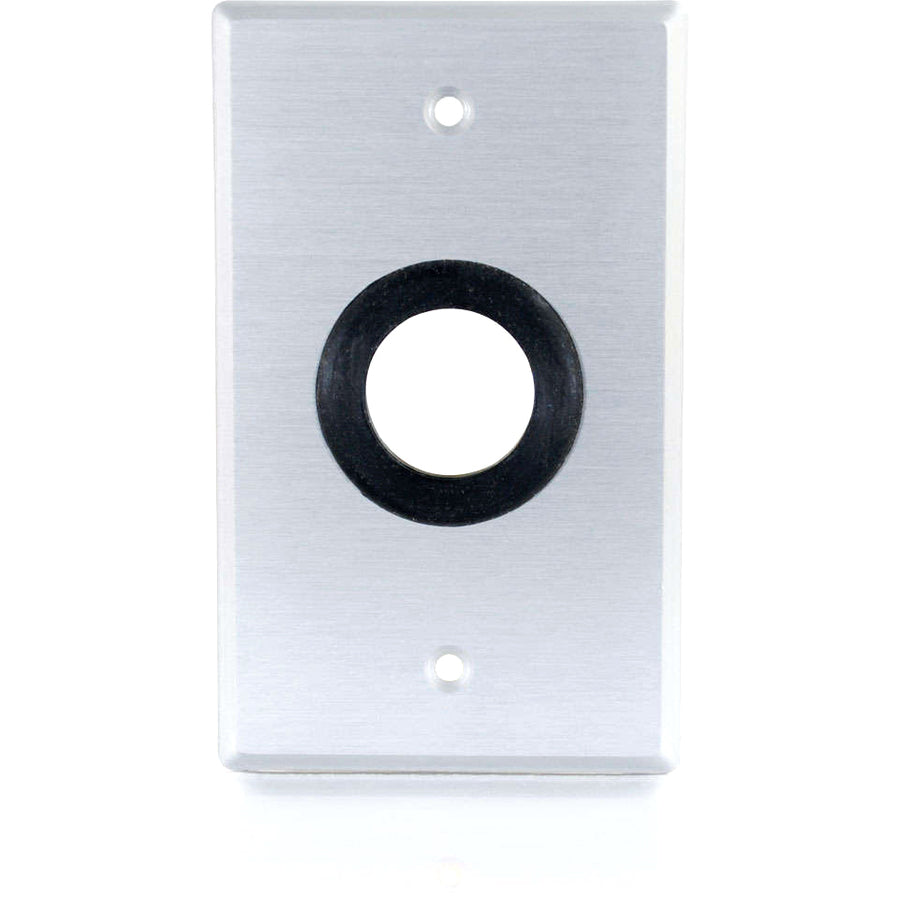 C2G 1in Grommet Cable Pass Through Single Gang Wall Plate - Brushed Aluminum — 40488