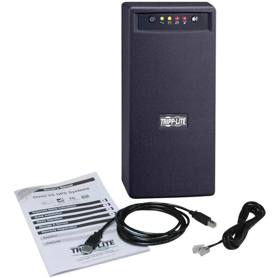 Eaton Tripp Lite Series OmniVS 120V 1000VA 500W Line-Interactive UPS, Tower, USB port — OMNIVS1000