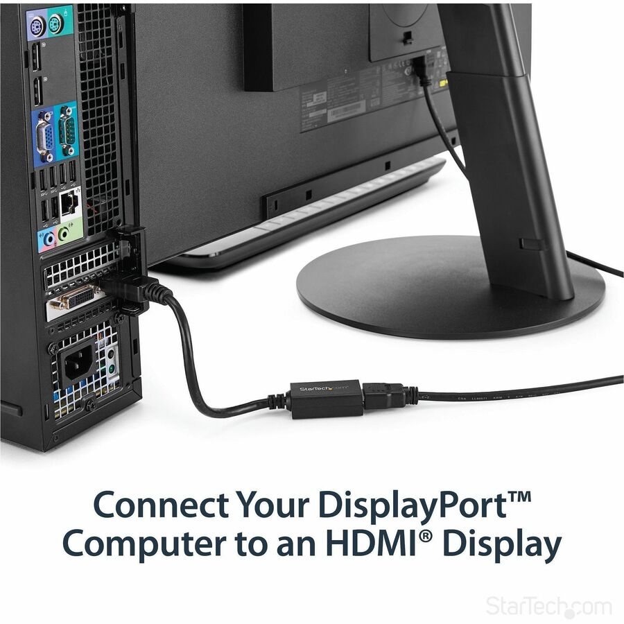 StarTech.com DisplayPort to HDMI Adapter, 1080p DP to HDMI Video Converter, DP to HDMI Monitor/TV Dongle, Passive, Latching DP Connector — DP2HDMI2