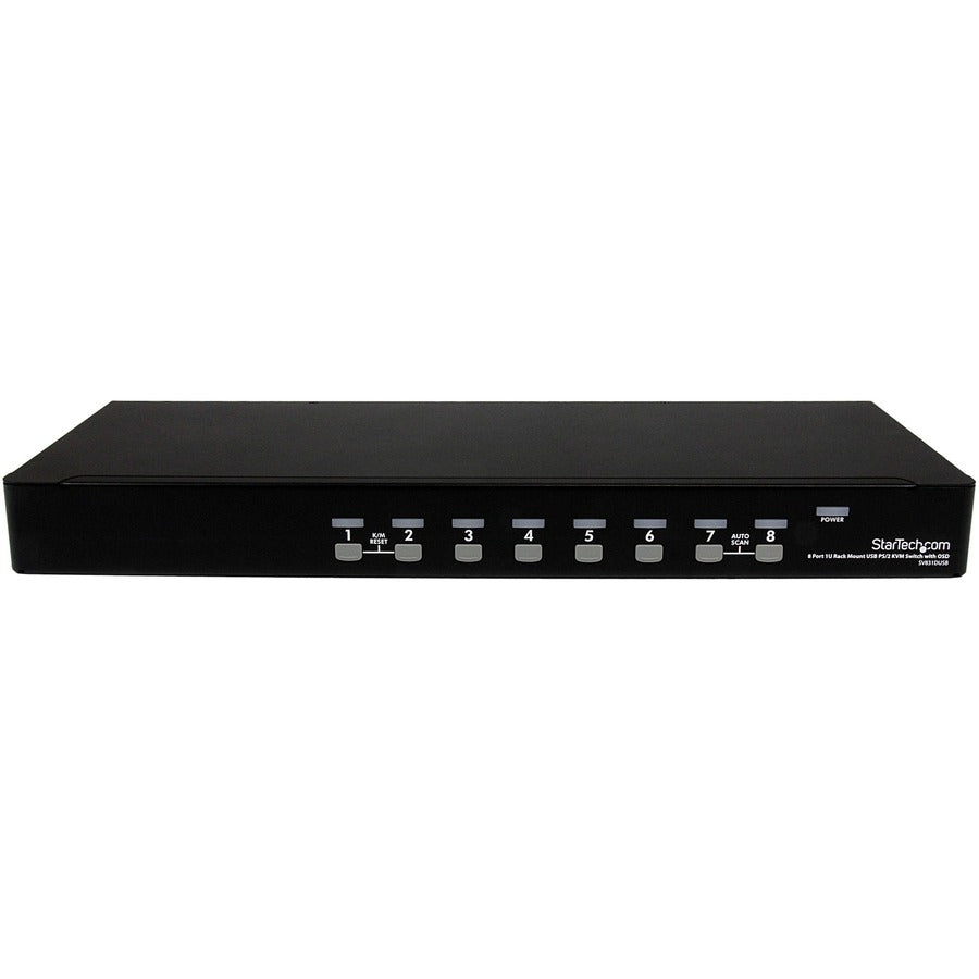 StarTech.com 8 Port 1U Rackmount USB PS/2 KVM Switch with OSD — SV831DUSB