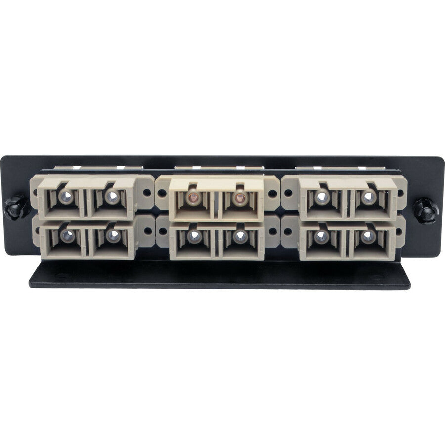 Eaton Tripp Lite Series High-Density Fiber Adapter Panel (MMF/SMF), 6 SC Duplex Connectors, Black — N492-06D-SC