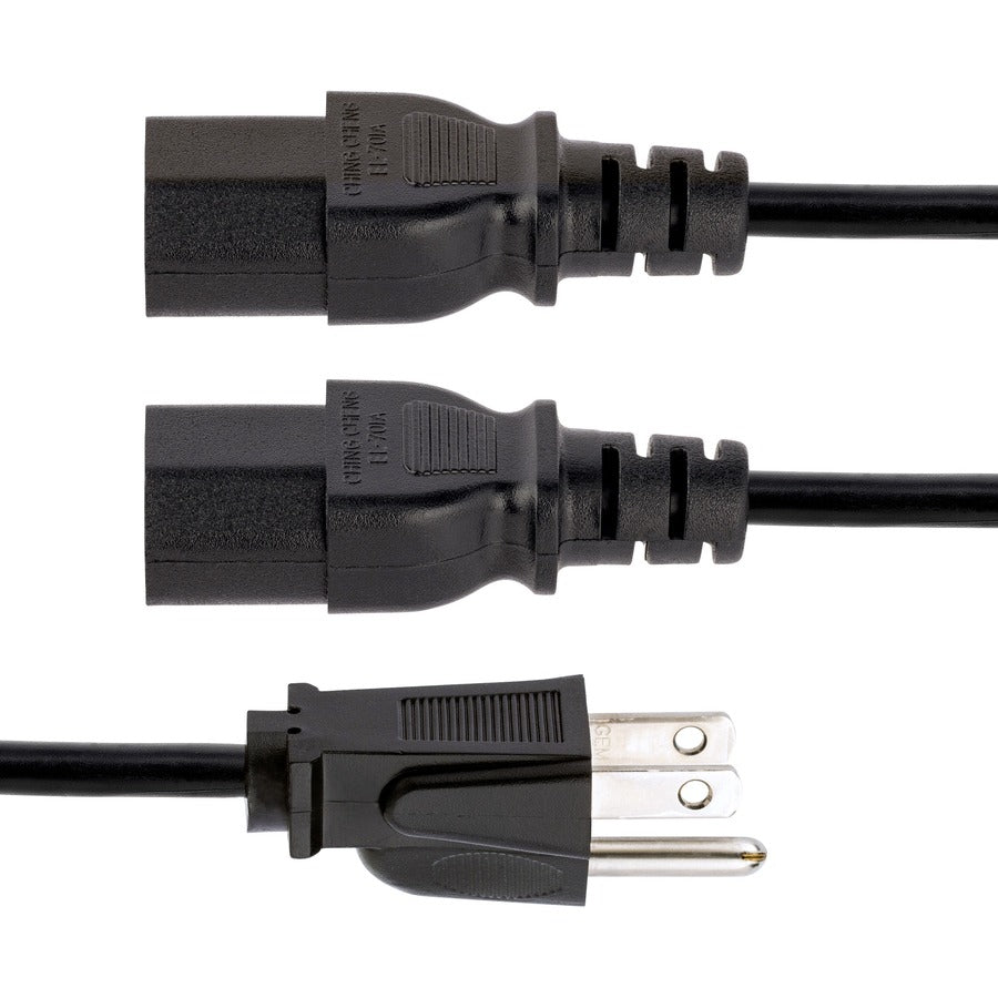 StarTech.com 10ft (3m) Computer Power Y Cord, NEMA 5-15P to C13, 10A 125V, 18AWG, Black Replacement PC Power Cord, TV/Monitor Power Cable — PXT101Y10
