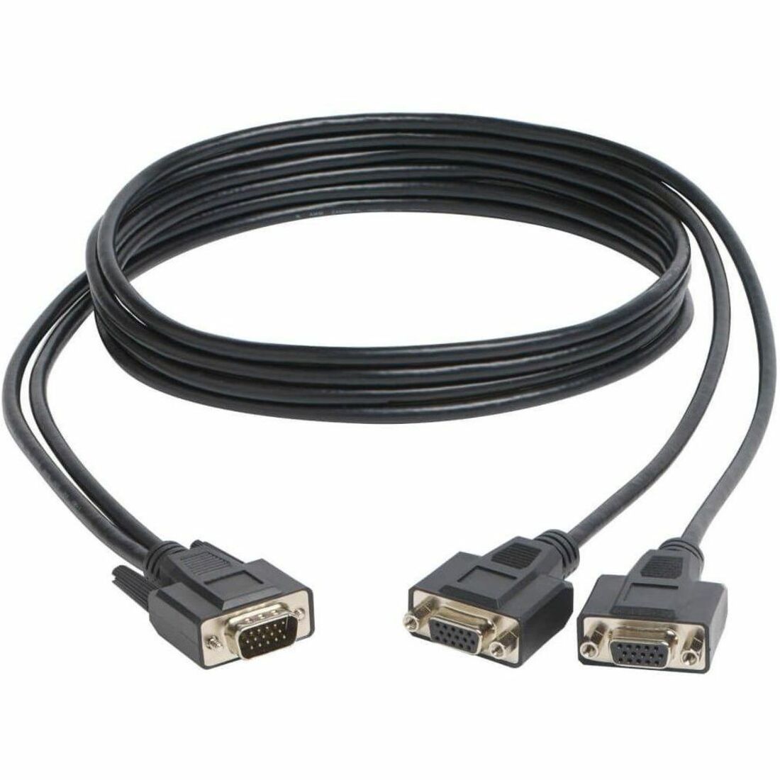 Eaton Tripp Lite Series High Resolution VGA Monitor Y Splitter Cable (HD15 M to 2x HD15 F), 6 ft. (1.83 m) — P516-006-HR