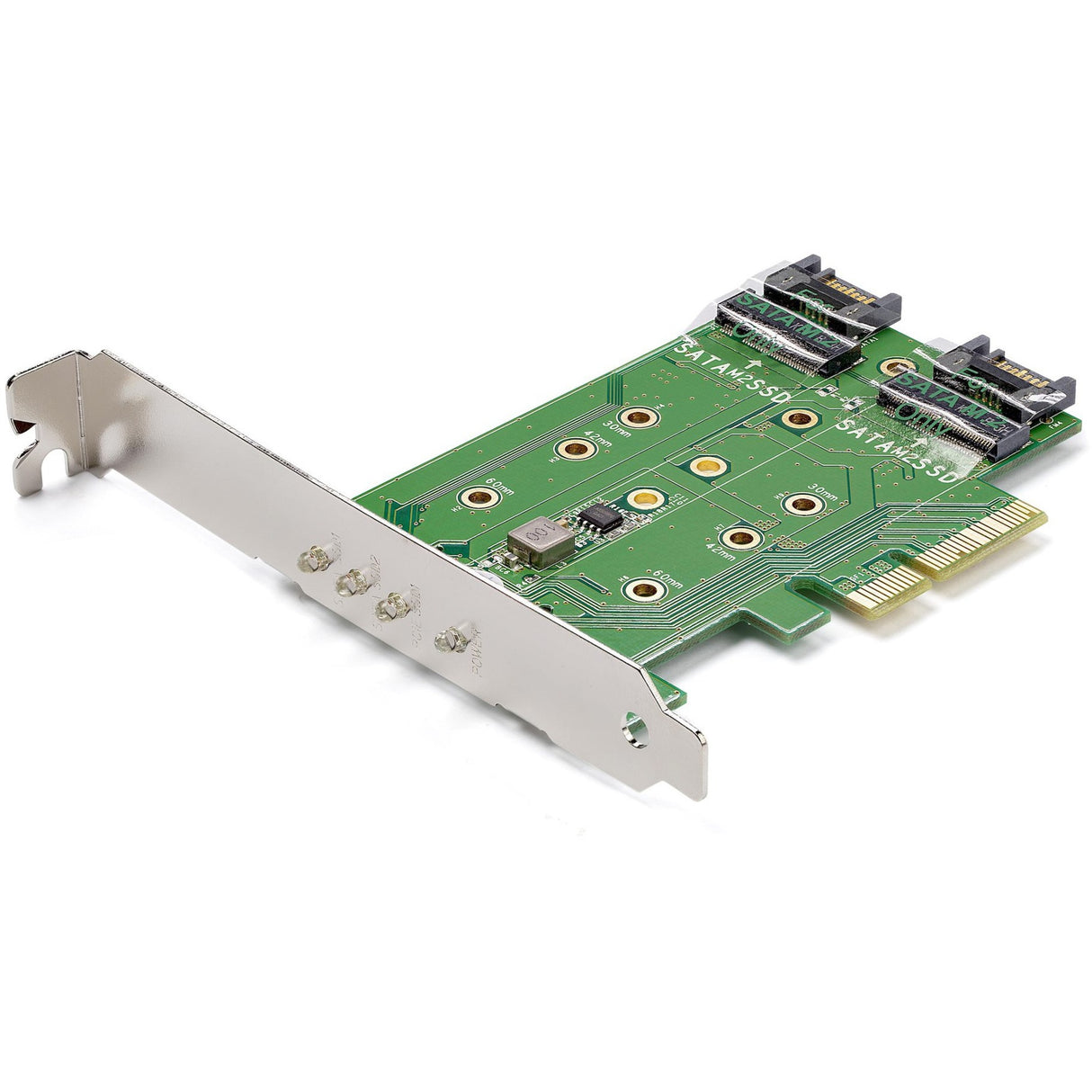 StarTech.com M.2 Adapter â€" 3 Port â€" 1 x PCIe (NVMe) M.2 â€" 2 x SATA III M.2 â€" SSD PCIE M.2 Adapter â€" M2 SSD â€" PCI Express SSD — PEXM2SAT32N1