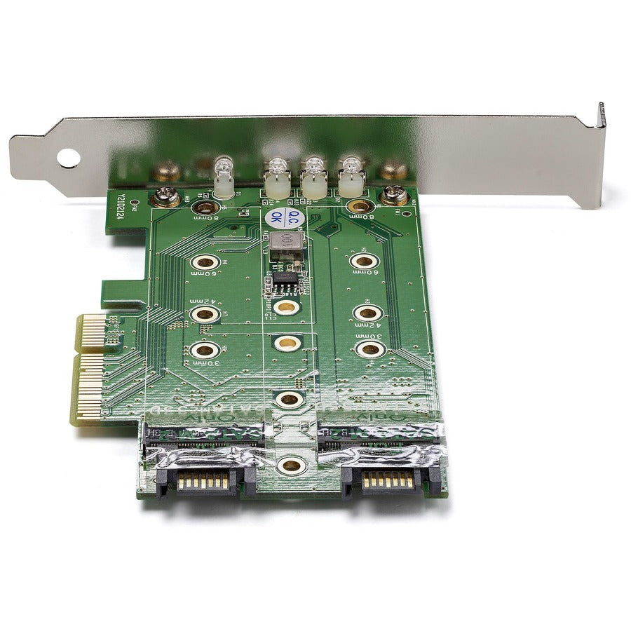 StarTech.com M.2 Adapter â€" 3 Port â€" 1 x PCIe (NVMe) M.2 â€" 2 x SATA III M.2 â€" SSD PCIE M.2 Adapter â€" M2 SSD â€" PCI Express SSD — PEXM2SAT32N1