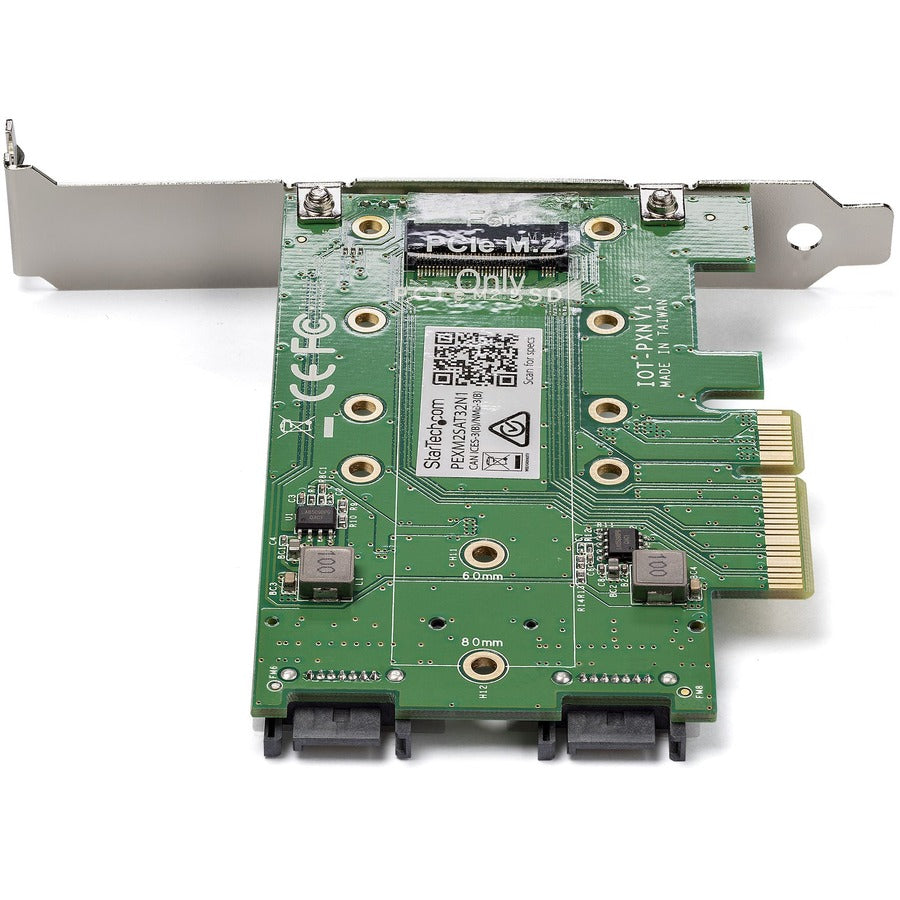 StarTech.com M.2 Adapter â€" 3 Port â€" 1 x PCIe (NVMe) M.2 â€" 2 x SATA III M.2 â€" SSD PCIE M.2 Adapter â€" M2 SSD â€" PCI Express SSD — PEXM2SAT32N1