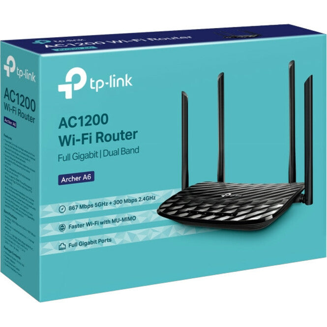 TP-Link Archer A6 Wi-Fi 5 IEEE 802.11ac Ethernet Wireless Router — ARCHER A6