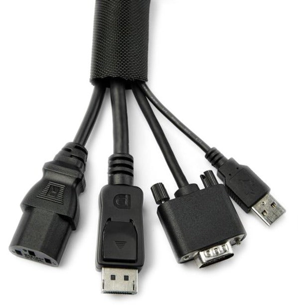 StarTech.com 15' (4.6m) Cable Management Sleeve/Wrap - Flexible Cable Manager - Expandable Coiled Cord Protector/Organizer - Trimmable — WKSTNCM2