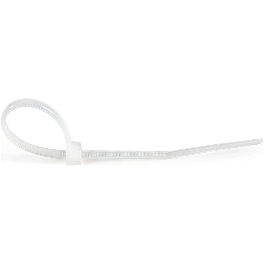 StarTech.com 4"(10cm) Cable Ties, 7/8"(22mm) Dia, 18lb(8kg) Tensile Strength, Nylon Self Locking Zip Ties, UL Listed, 1000 Pack, White — CBMZT4NK