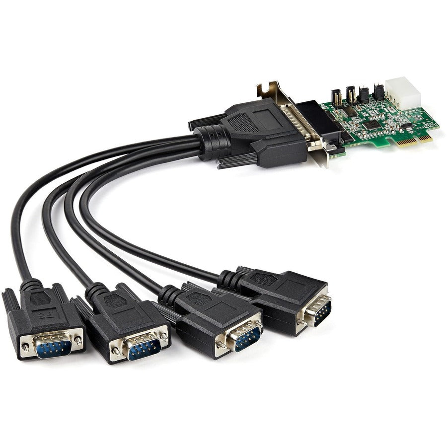 StarTech.com 4-port PCI Express RS232 Serial Adapter Card - PCIe Serial DB9 Controller Card 16950 UART - Low Profile - Windows/Linux — PEX4S953LP