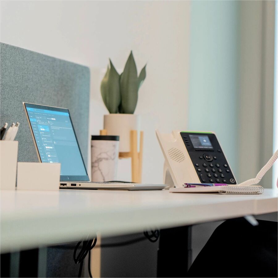 Poly Edge E220 IP Phone - Corded - Corded/Cordless - Bluetooth - 3 Multiple Conferencing - Desktop, Wall Mountable - White, Midnight Blue — 82M87AA