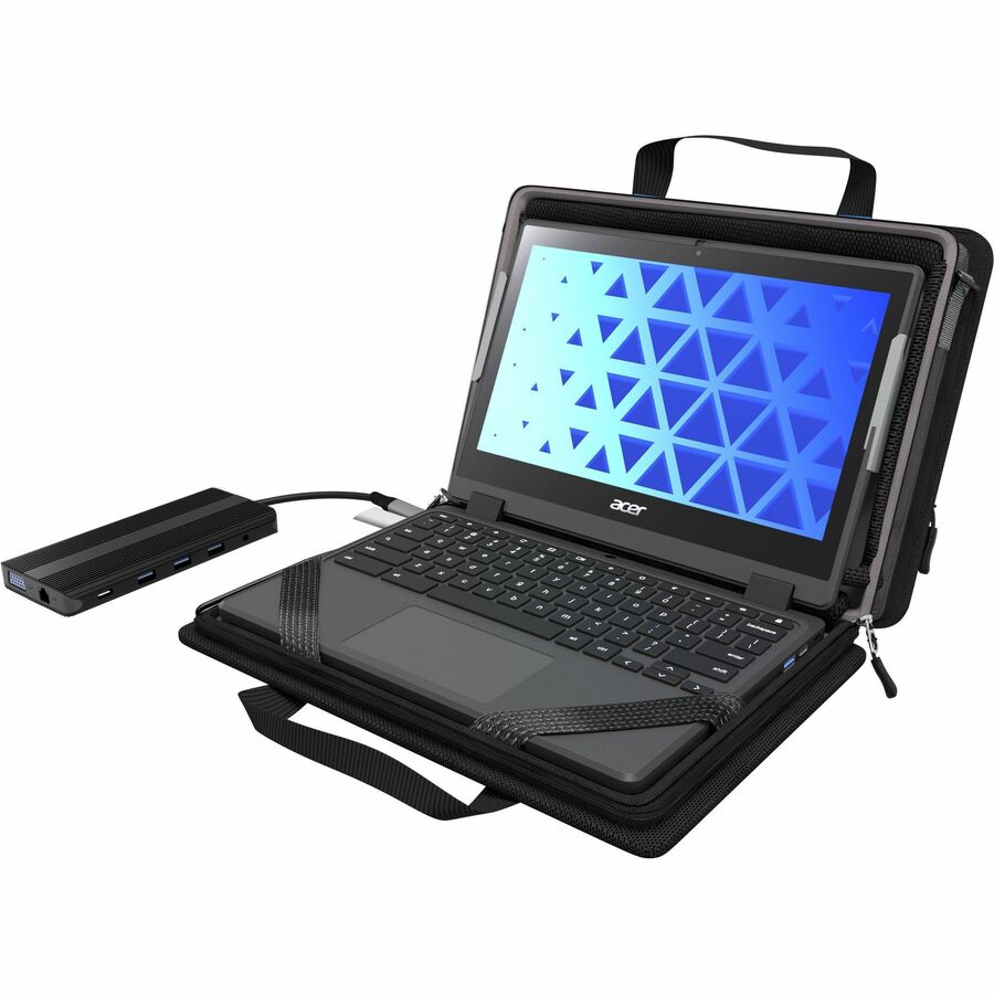 Explorer 5 Work-In Case w/Pocket 14" w/ Shoulder Strap (Black) — MCEB5P14BLK