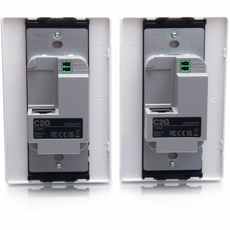 C2G Superbooster USB Camera Extender Over Cat Single Gang Wall Plate to Single Gang Wall Plate Kit — C2G54275