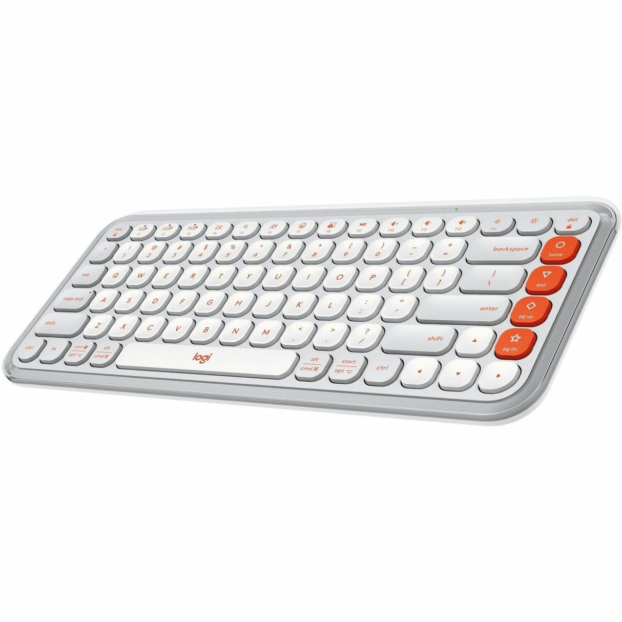 Logitech POP ICON KEYS Wireless Bluetooth Keyboard, Comfortable Typing, Programmable Keys, Easy-Switch Between up to 3 Devices (Off-white & Orange) — 920-012935