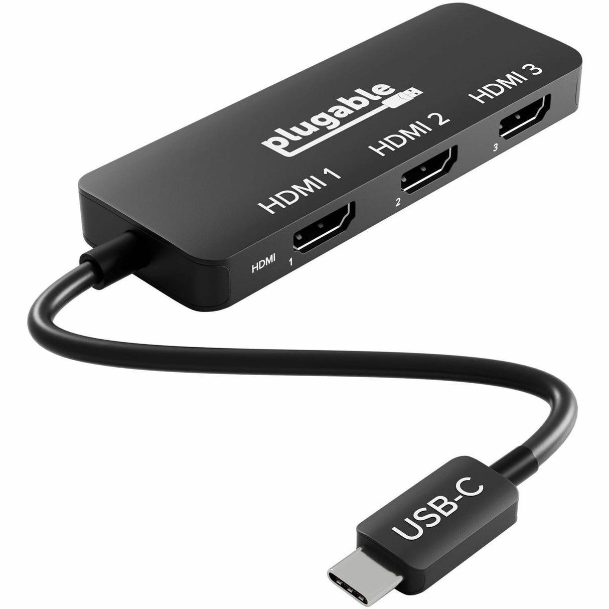 Plugable USB C to HDMI Multi Monitor Adapter - Triple 4K60 Displays - Driverless MST Hub for Windows, Chrome OS, USB-C, Thunderbolt, USB4 Laptops — USBC-MSTH3