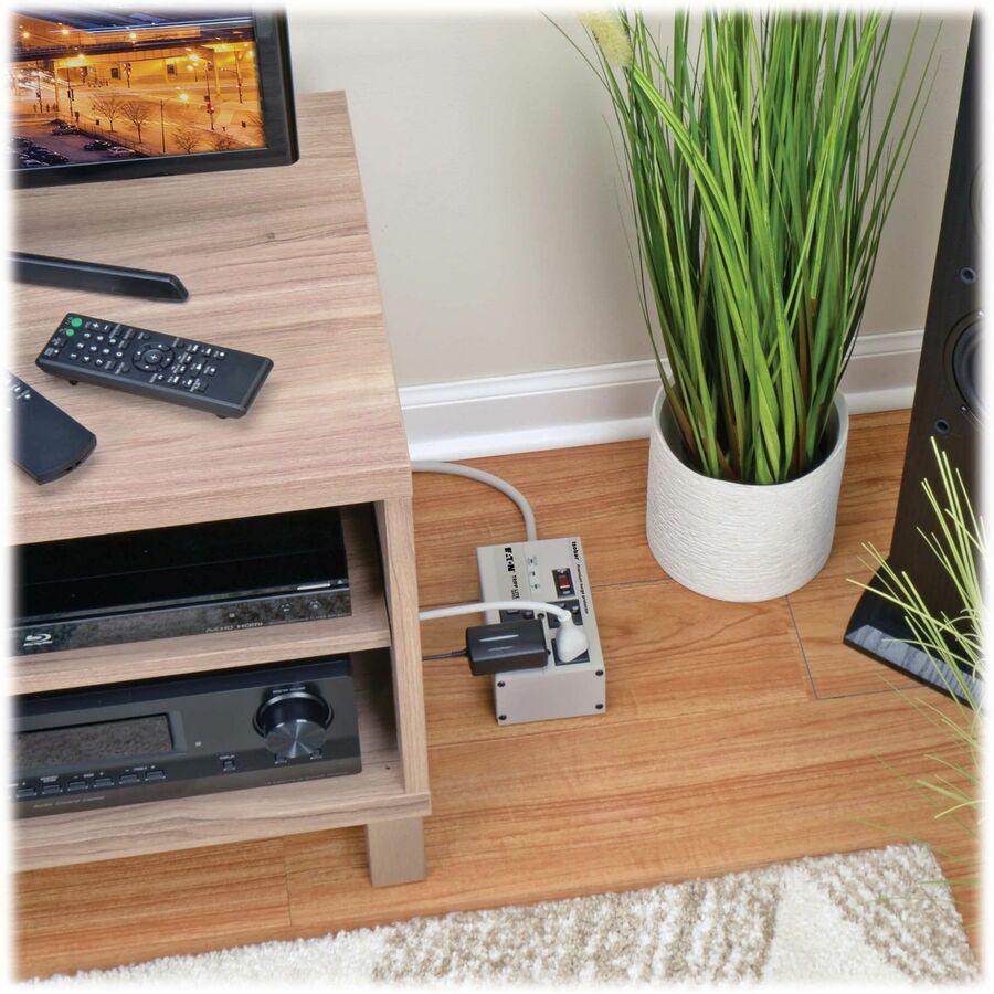 Eaton Tripp Lite Series Isobar 4-Outlet Surge Protector, 6 ft. Cord with Right-Angle Plug, 3330 Joules, Diagnostic LEDs, Metal Housing — ISOBAR4ULTRA
