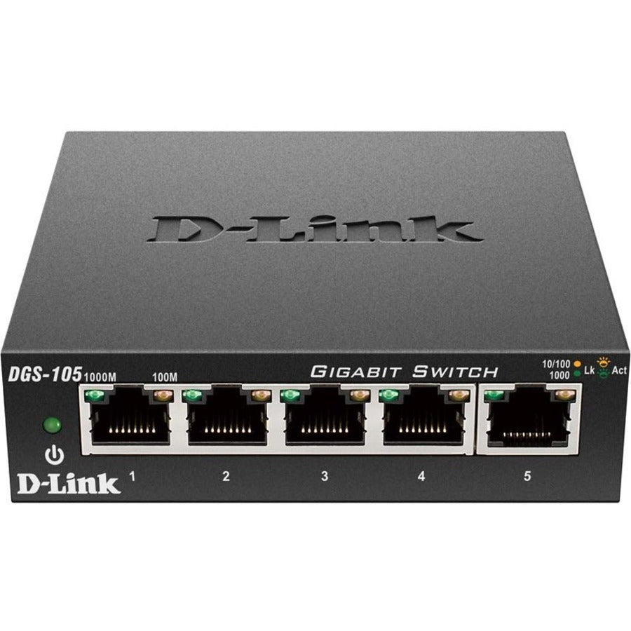 D-Link DGS-105 5 Port Gigabit Unmanaged Metal Desktop Switch — DGS-105