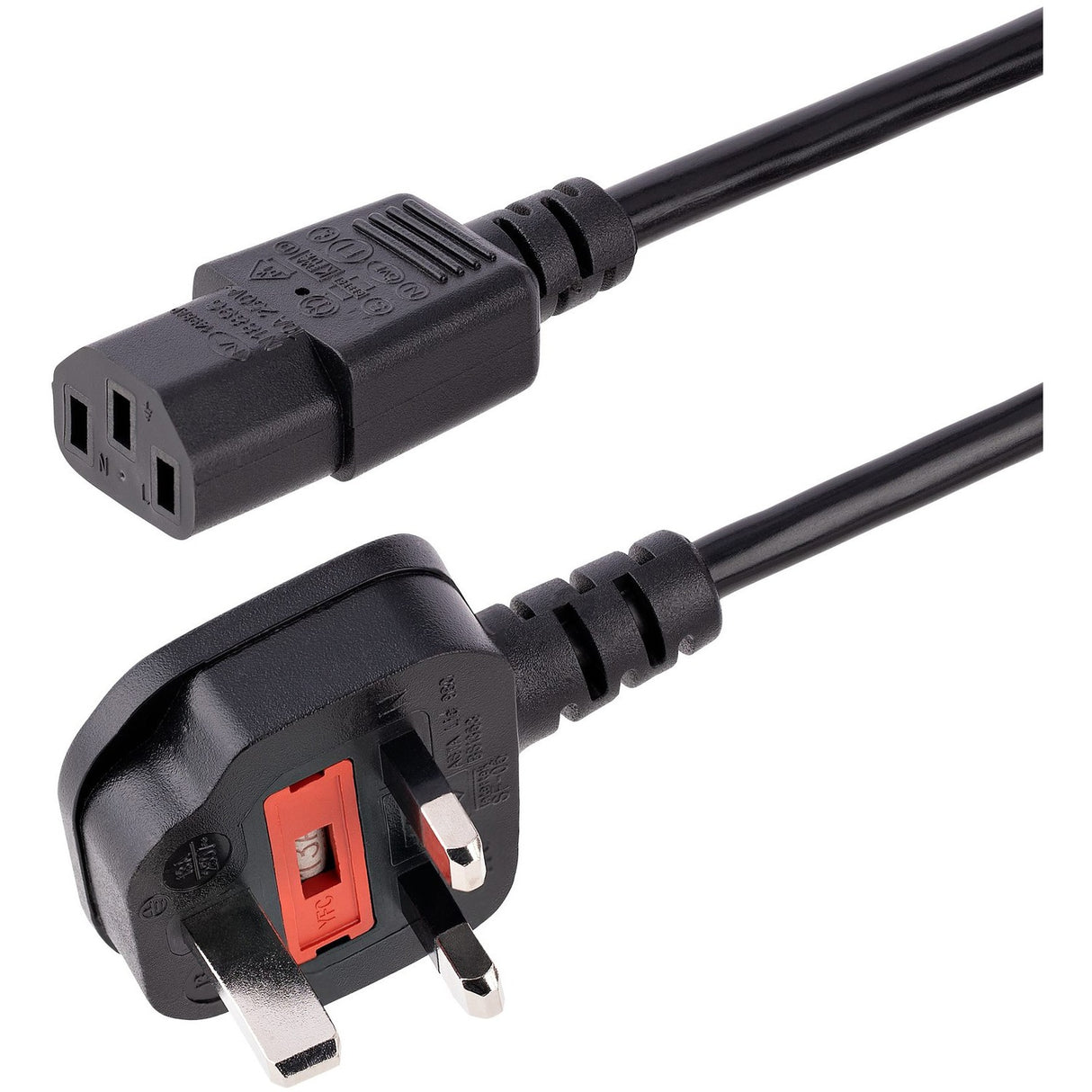 StarTech.com 6 ft Standard UK Computer Power Cord - Power cable - IEC 320 EN 60320 C13 (F) - BS 1363 (M) — PXT101UK