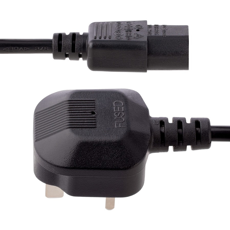 StarTech.com 6 ft Standard UK Computer Power Cord - Power cable - IEC 320 EN 60320 C13 (F) - BS 1363 (M) — PXT101UK