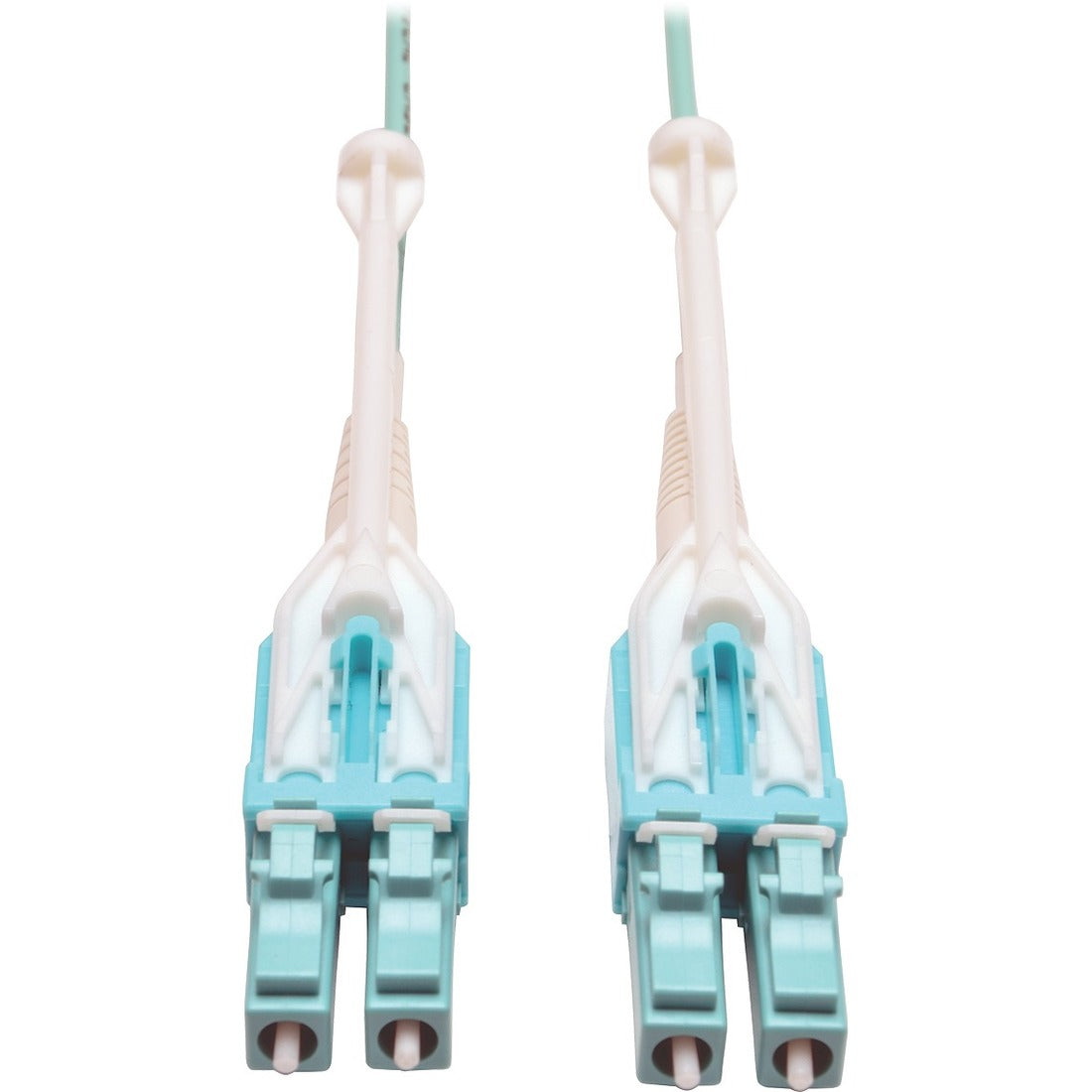 Eaton Tripp Lite Series 10Gb/40Gb/100Gb Duplex Multimode 50/125 OM3 LSZH Fiber Patch Cable with Push/Pull Tab Connectors (LC/LC), Aqua, 1M (3.3 ft.) — N820-01M-T