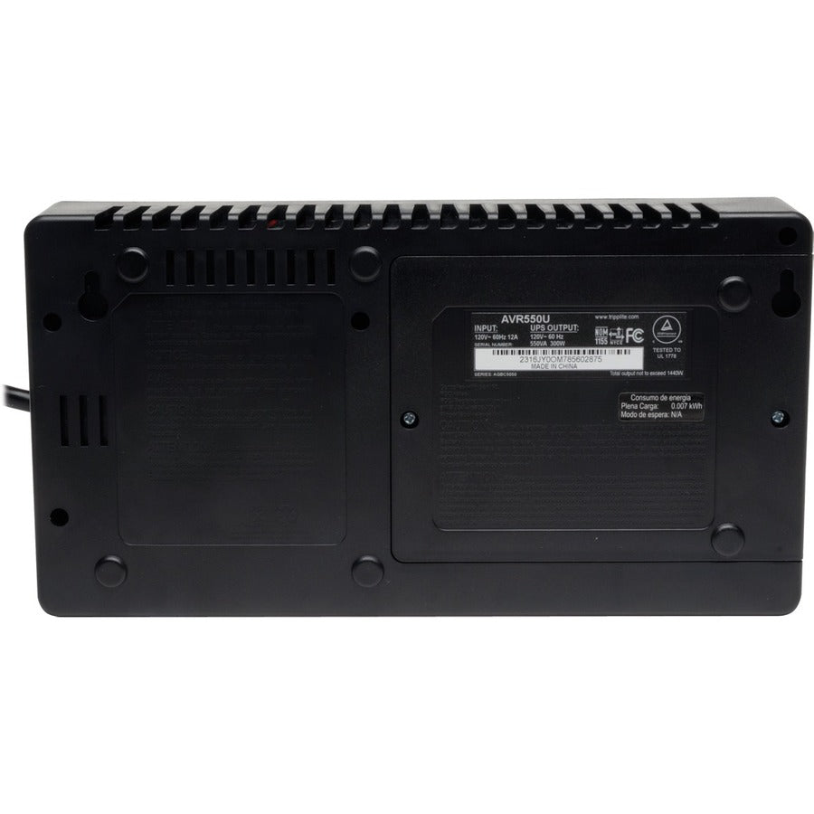 Eaton Tripp Lite Series 550VA 300W Line-Interactive UPS - 8 NEMA 5-15R Outlets, AVR, 120V, 50/60 Hz, USB, Desktop/Wall Mount — AVR550U
