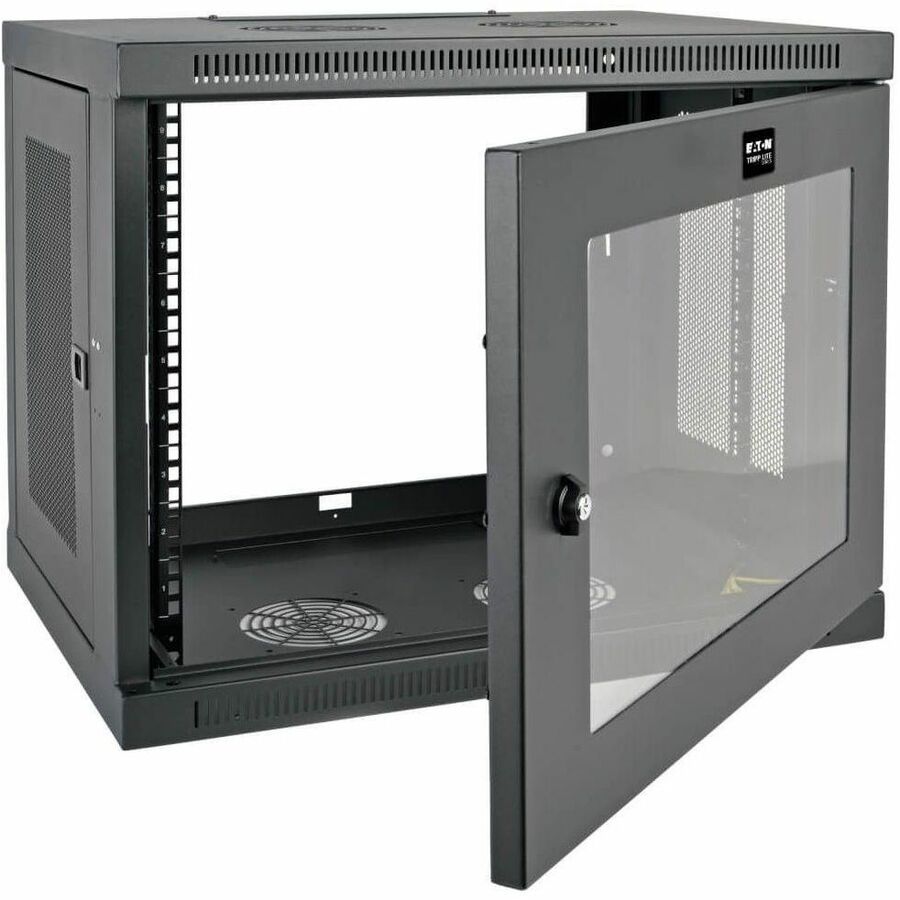 Eaton Tripp Lite Series SmartRack 9U Low-Profile Switch-Depth Wall-Mount Mini Rack Enclosure, Clear Acrylic Window — SRW9UG